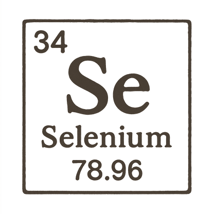 A line art, nostalgic graphic of selenium's entry on the periodic table, use a dark color for the lines and text – a t-shirt design