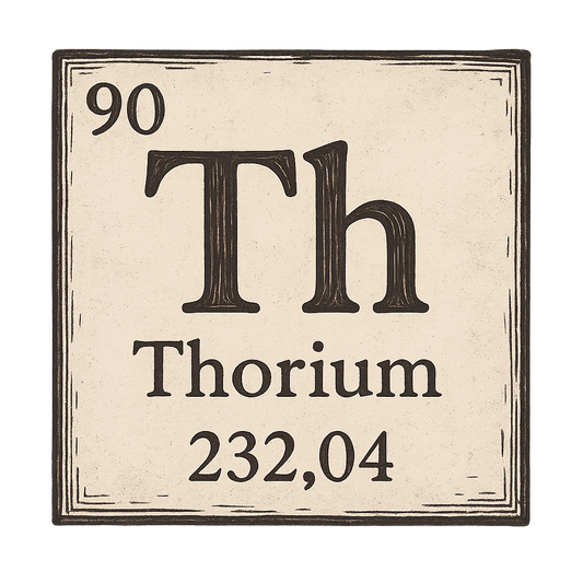A line art, nostalgic graphic of thorium's entry on the periodic table, use a dark color for the lines and text – a t-shirt design