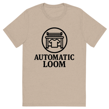 Front view of a Premium Tri-Blend Crew Neck T-Shirt in Tan showing 'A from the mind of graphic of an abstract concept'