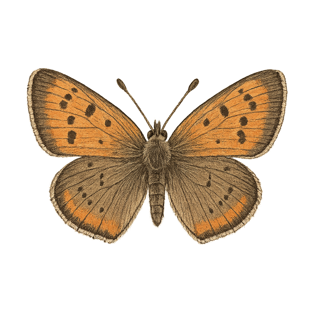 A hand-drawn, tranquil graphic of american copper butterfly – a t-shirt design