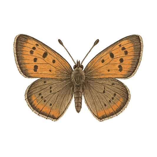 A hand-drawn, tranquil graphic of american copper butterfly – a t-shirt design