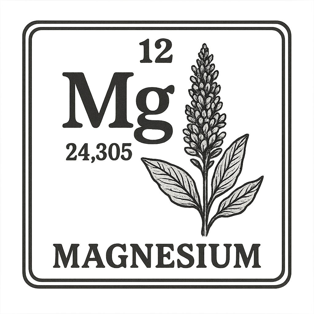 A line art, nostalgic graphic of magnesium's entry on the periodic table, use a dark color for the lines and text – a t-shirt design