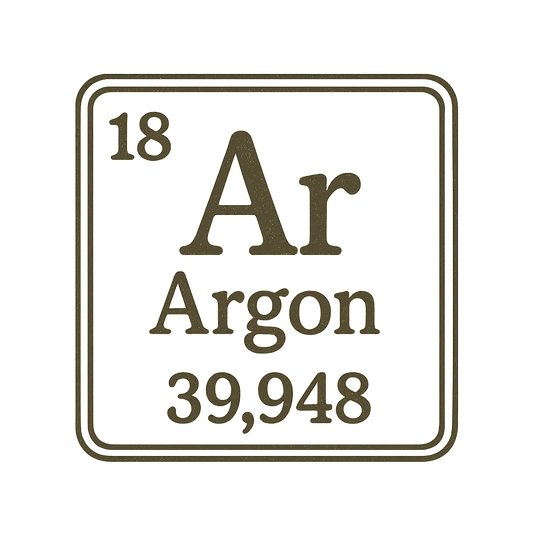 A line art, nostalgic graphic of argon's entry on the periodic table, use a dark color for the lines and text – a t-shirt design
